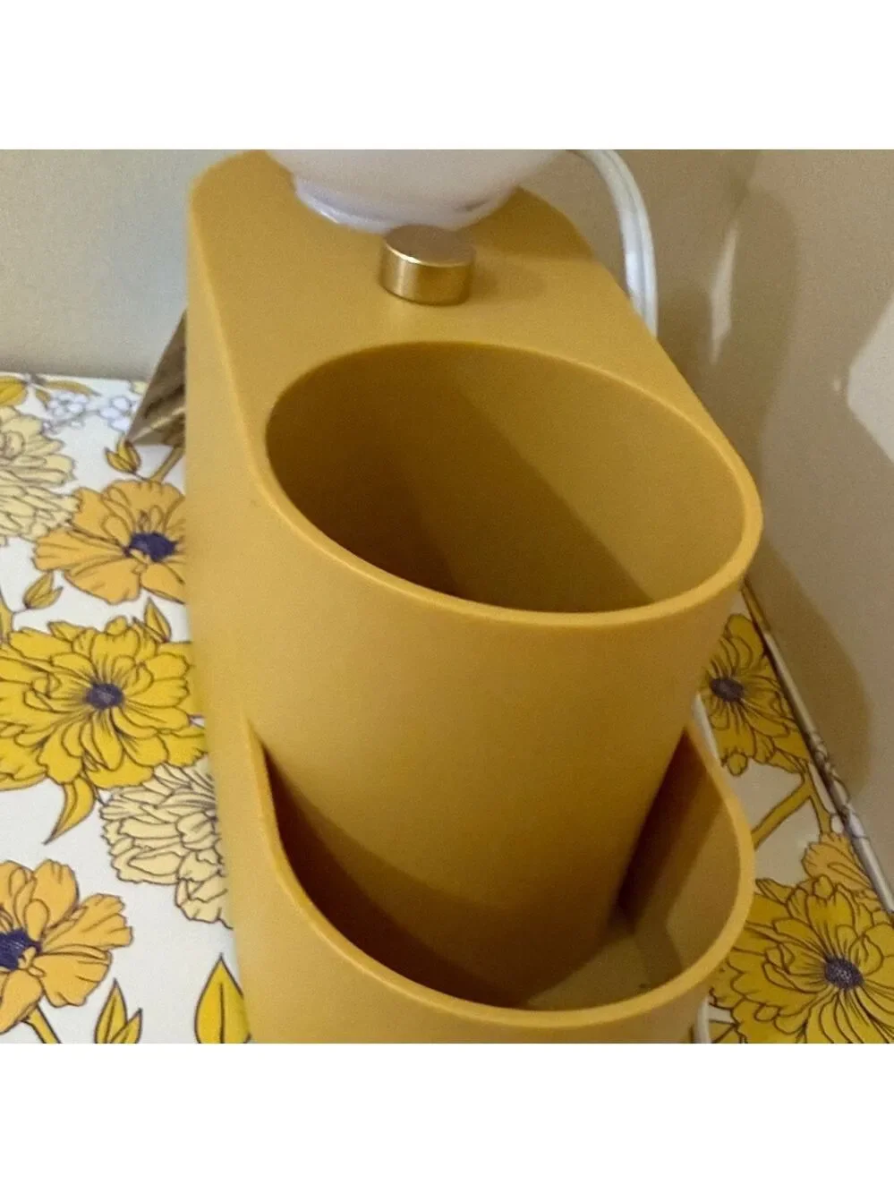 Modern Touch Mustard Yellow Organizer Lamp with Two Storage